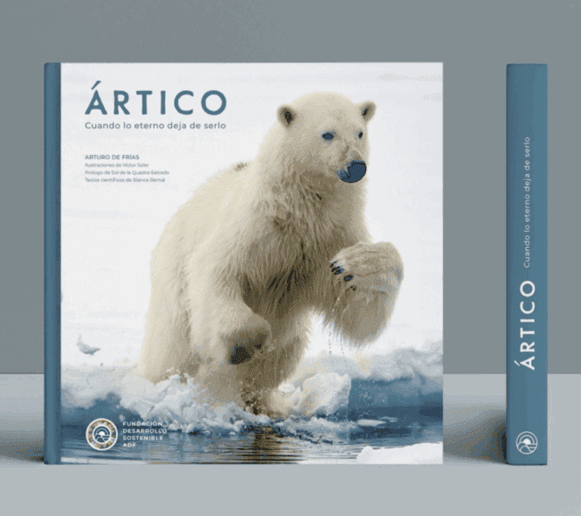Portada de del libro de Fotografía Ártico en la que se ve un oso polar.